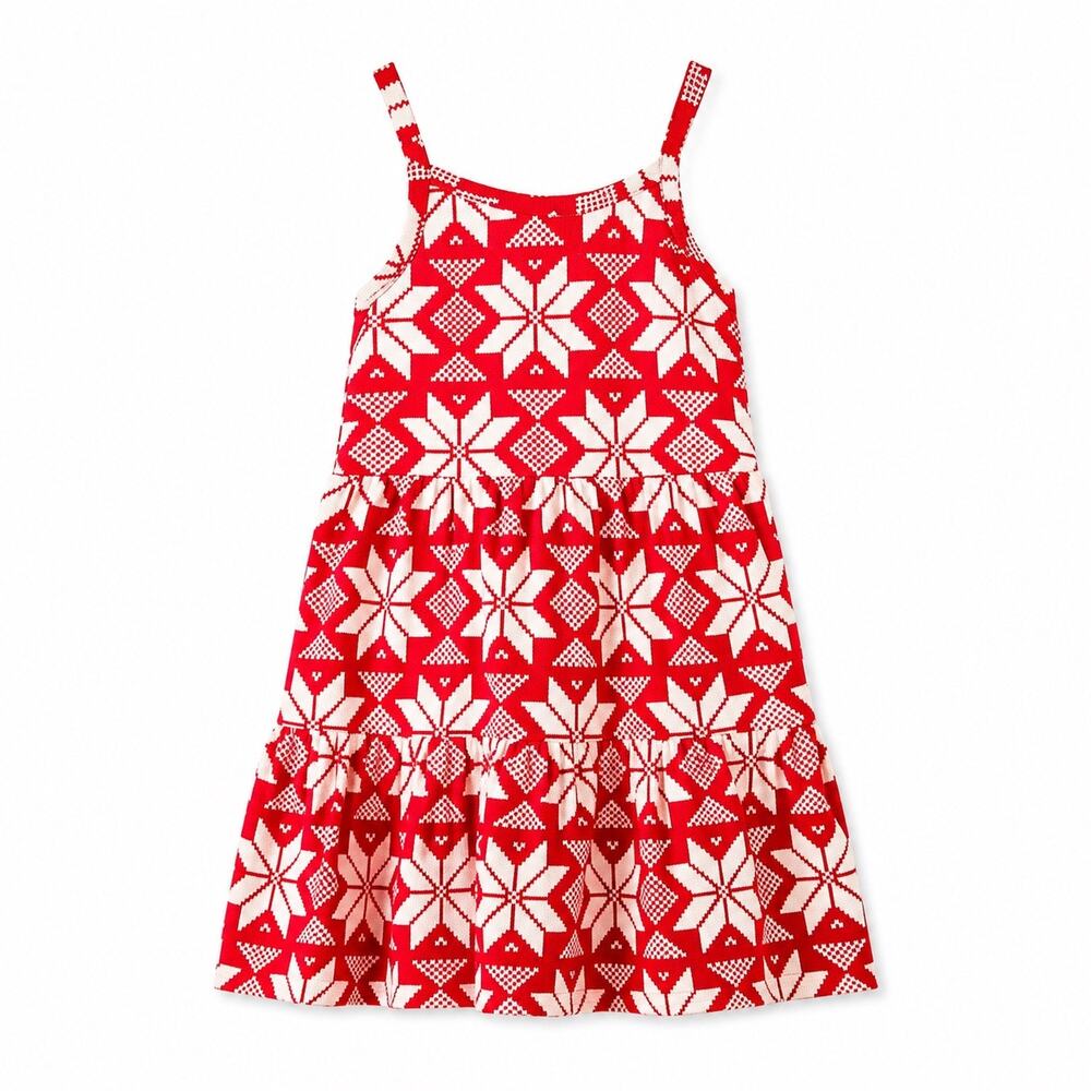 Hanna Andersson 2T Red Scandi Snowflake Flannelette Dress